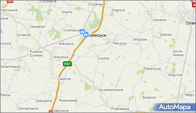 mapa Kuklice, Kuklice na mapie Targeo