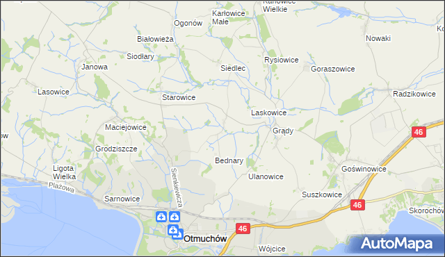 mapa Malerzowice Małe, Malerzowice Małe na mapie Targeo