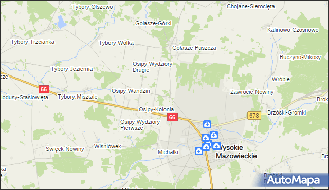 mapa Osipy-Lepertowizna, Osipy-Lepertowizna na mapie Targeo