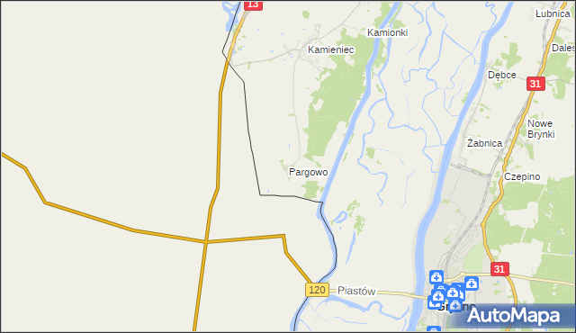 mapa Pargowo, Pargowo na mapie Targeo