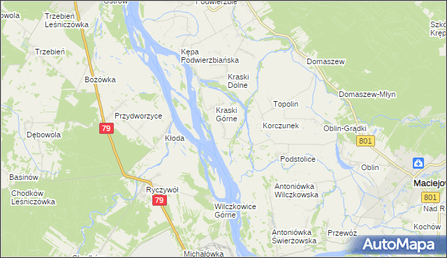 mapa Pasternik gmina Maciejowice, Pasternik gmina Maciejowice na mapie Targeo