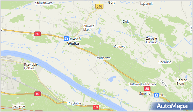 mapa Pędzewo, Pędzewo na mapie Targeo