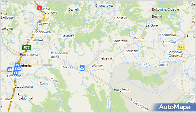 mapa Piekielnik, Piekielnik na mapie Targeo