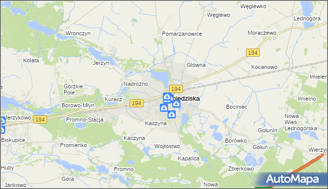 mapa Pobiedziska, Pobiedziska na mapie Targeo