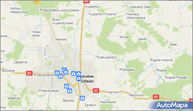 mapa Podkupientyn, Podkupientyn na mapie Targeo