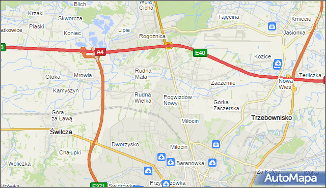 mapa Pogwizdów Nowy, Pogwizdów Nowy na mapie Targeo