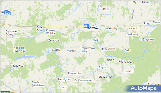 mapa Pogwizdów Stary, Pogwizdów Stary na mapie Targeo