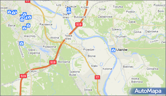 mapa Przędzel, Przędzel na mapie Targeo