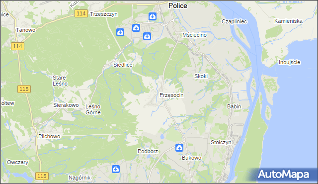 mapa Przęsocin, Przęsocin na mapie Targeo