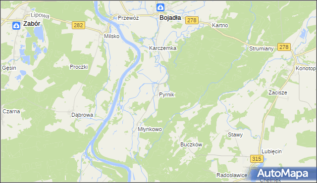 mapa Pyrnik, Pyrnik na mapie Targeo