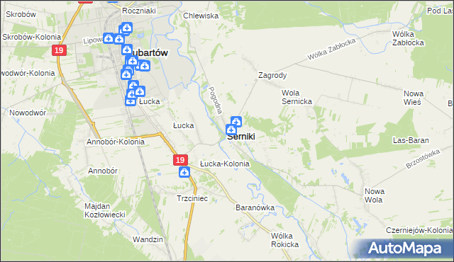 mapa Serniki, Serniki na mapie Targeo