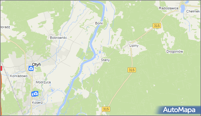 mapa Stany gmina Nowa Sól, Stany gmina Nowa Sól na mapie Targeo