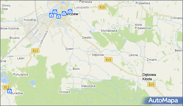 mapa Stępków, Stępków na mapie Targeo