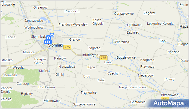 mapa Waganowice, Waganowice na mapie Targeo