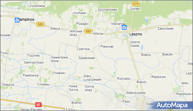 mapa Walentów gmina Leszno, Walentów gmina Leszno na mapie Targeo