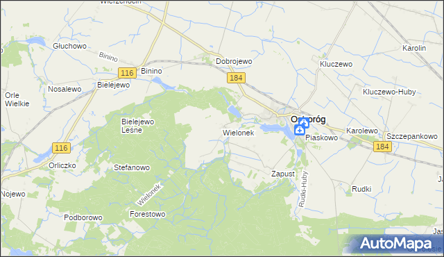 mapa Wielonek, Wielonek na mapie Targeo