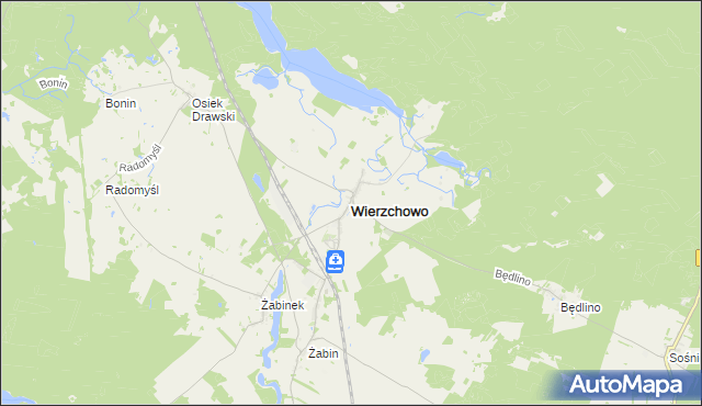 mapa Wierzchowo powiat drawski, Wierzchowo powiat drawski na mapie Targeo