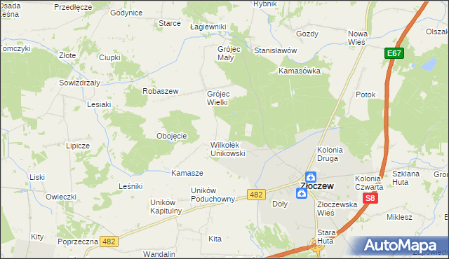 mapa Wilkołek Grójecki, Wilkołek Grójecki na mapie Targeo