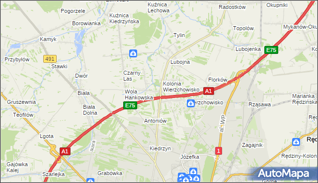 mapa Wola Kiedrzyńska, Wola Kiedrzyńska na mapie Targeo