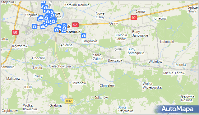mapa Zakole-Wiktorowo, Zakole-Wiktorowo na mapie Targeo