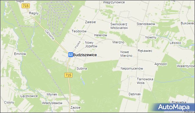 mapa Adamów gmina Budziszewice, Adamów gmina Budziszewice na mapie Targeo