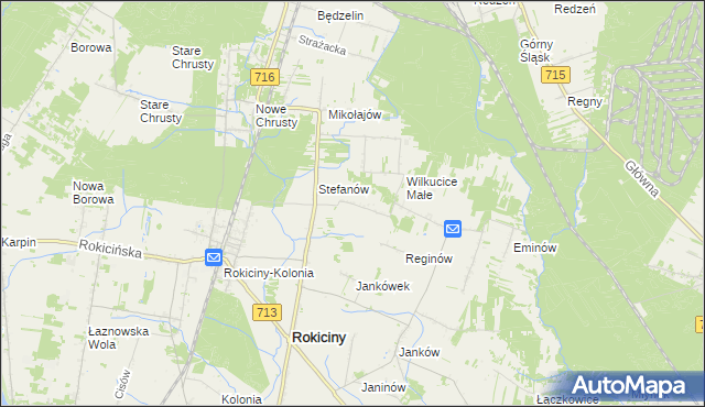 mapa Albertów gmina Rokiciny, Albertów gmina Rokiciny na mapie Targeo