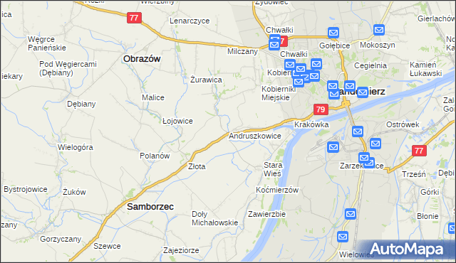 mapa Andruszkowice, Andruszkowice na mapie Targeo