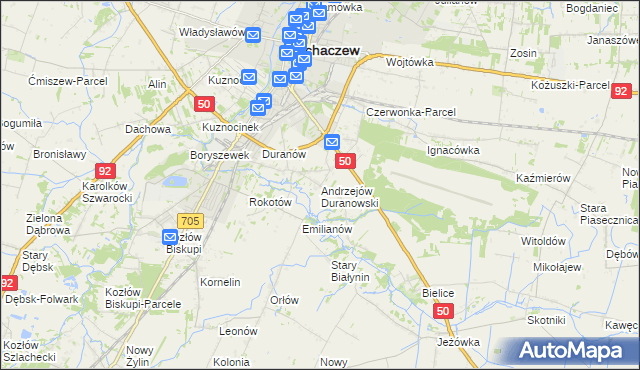 mapa Andrzejów Duranowski, Andrzejów Duranowski na mapie Targeo