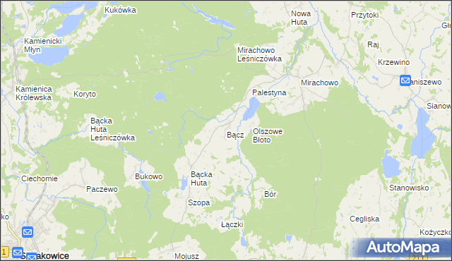 mapa Bącz, Bącz na mapie Targeo