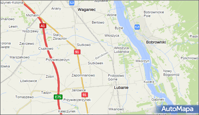 mapa Barcikowo gmina Lubanie, Barcikowo gmina Lubanie na mapie Targeo