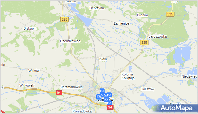 mapa Biała gmina Chojnów, Biała gmina Chojnów na mapie Targeo