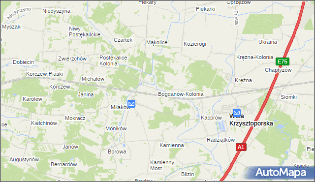 mapa Bogdanów-Kolonia, Bogdanów-Kolonia na mapie Targeo