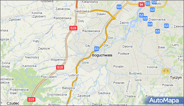 mapa Boguchwała powiat rzeszowski, Boguchwała powiat rzeszowski na mapie Targeo