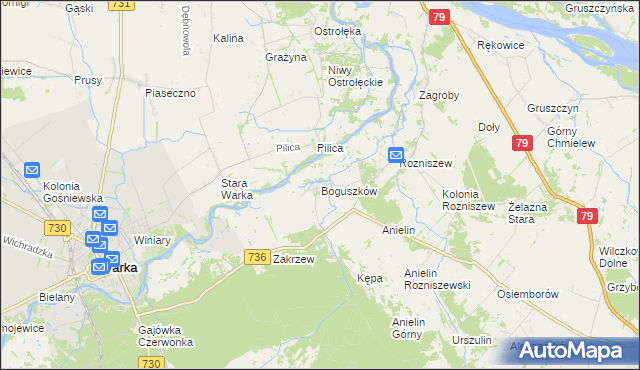 mapa Boguszków, Boguszków na mapie Targeo
