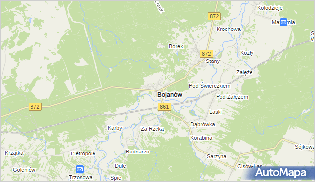 mapa Bojanów powiat stalowowolski, Bojanów powiat stalowowolski na mapie Targeo