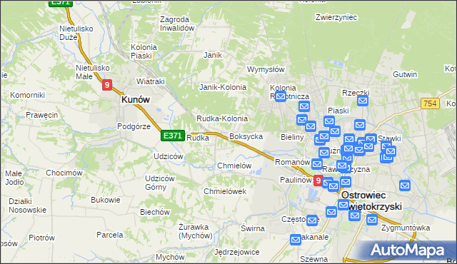 mapa Boksycka, Boksycka na mapie Targeo