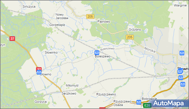 mapa Boleszewo, Boleszewo na mapie Targeo