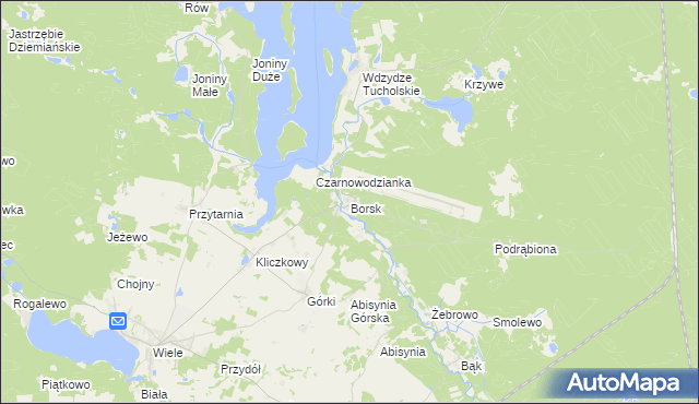 mapa Borsk gmina Karsin, Borsk gmina Karsin na mapie Targeo