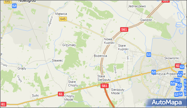 mapa Bożenica, Bożenica na mapie Targeo