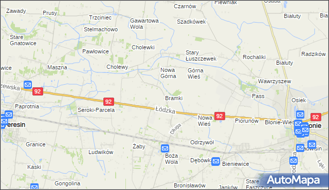 mapa Bramki, Bramki na mapie Targeo