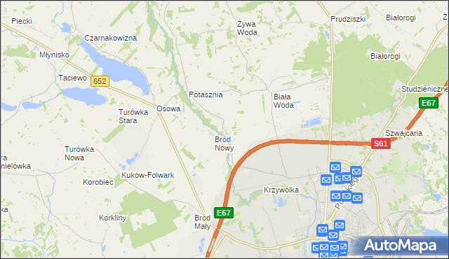 mapa Bród Stary, Bród Stary na mapie Targeo
