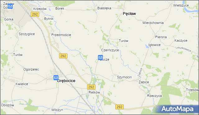 mapa Bucze gmina Grębocice, Bucze gmina Grębocice na mapie Targeo