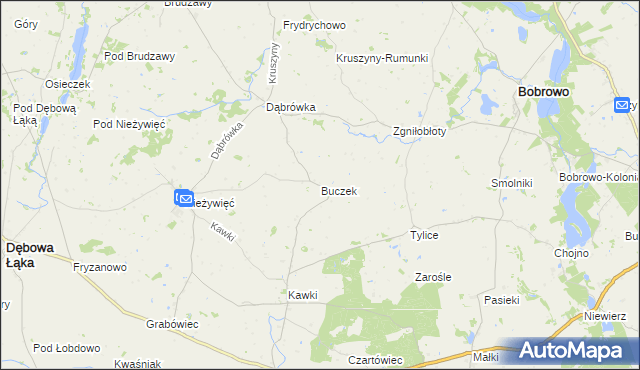 mapa Buczek gmina Bobrowo, Buczek gmina Bobrowo na mapie Targeo
