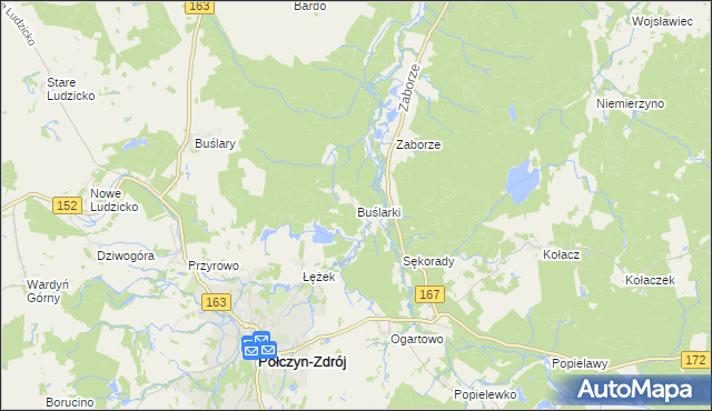 mapa Buślarki, Buślarki na mapie Targeo