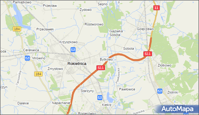 mapa Bytkowo, Bytkowo na mapie Targeo