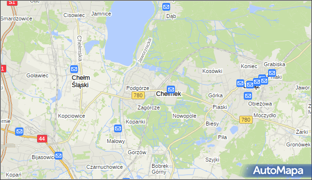 mapa Chełmek powiat oświęcimski, Chełmek powiat oświęcimski na mapie Targeo