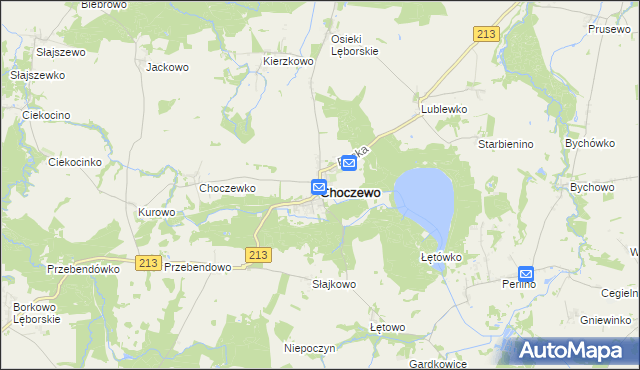 mapa Choczewo, Choczewo na mapie Targeo