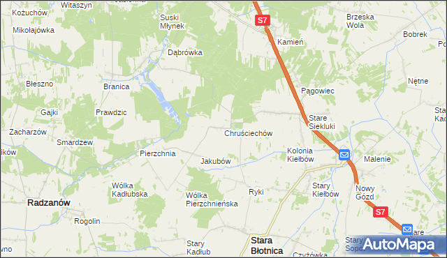 mapa Chruściechów gmina Stara Błotnica, Chruściechów gmina Stara Błotnica na mapie Targeo