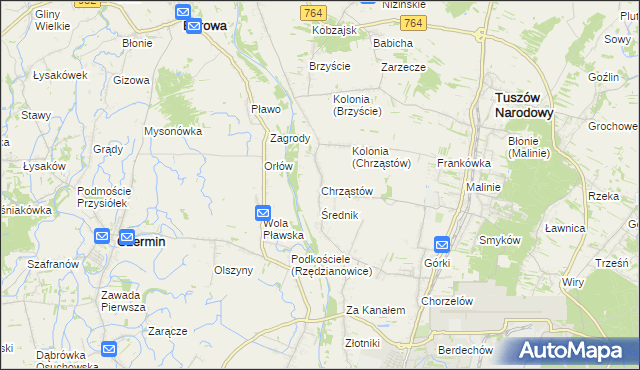 mapa Chrząstów gmina Mielec, Chrząstów gmina Mielec na mapie Targeo