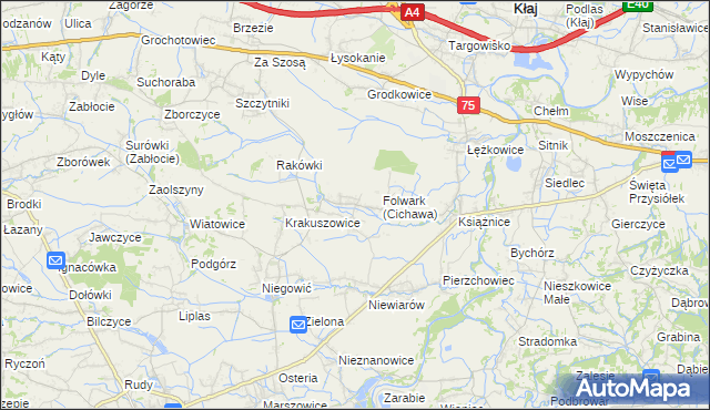 mapa Cichawa, Cichawa na mapie Targeo